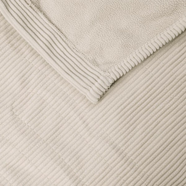 100 in. x 90 in. Electric Micro Fleece Beige King Heated Blanket