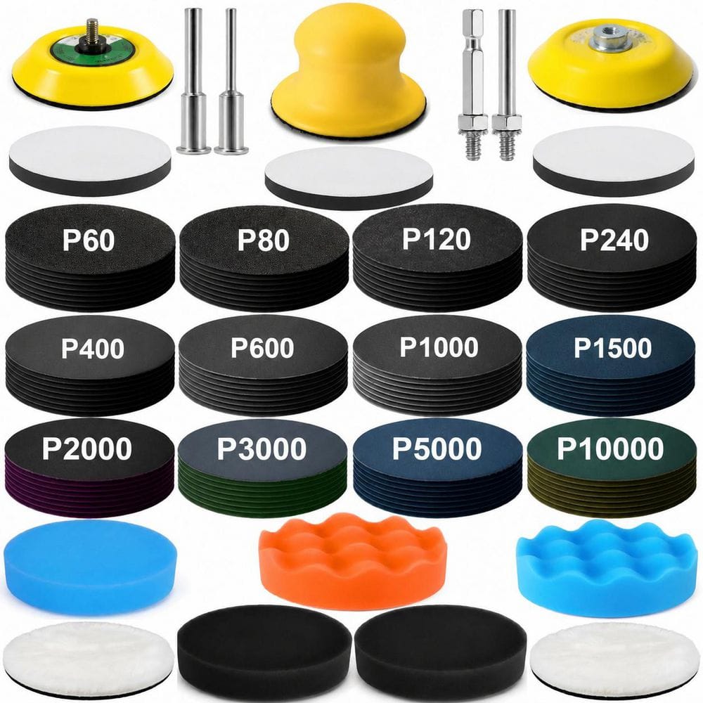 3 Inch Sanding Disc Polishing Kit with 60-10000 Grit Wet Dry Sandpapers Wool Sponge Pads for Drill Rotary Tools 137pcs price history on PriceWatchPro