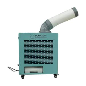 9000 BTU 230 m3/h, 3 in 1 Heater, Air-Conditioner Plus Fan IP-24 Rated Waterproof with Casters in Turquoise Blue