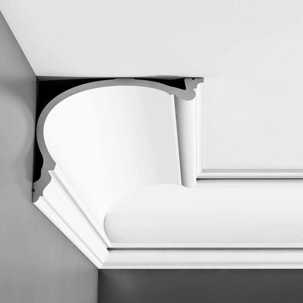 ORAC DECOR 9-7/8 in. x 7-1/2 in. x 78-3/4 in. Primed White Plain Polyurethane Crown Moulding (6-Pack)