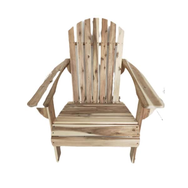 Hampton Bay Acacia Unfinished Wood Stationary Outdoor Adirondack Chair (2-Pack)