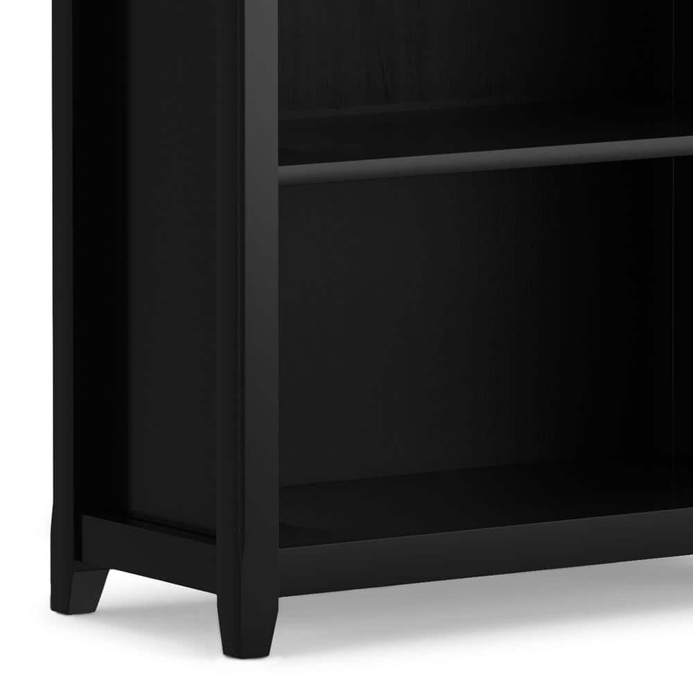 Amherst Adjustable 70'' Solid Wood 5-Shelf Bookcase in Black