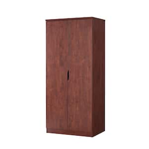 Alwin Vintage Walnut Wardrobe Armoire With Hanging Clothes Rod And 1-Shelf