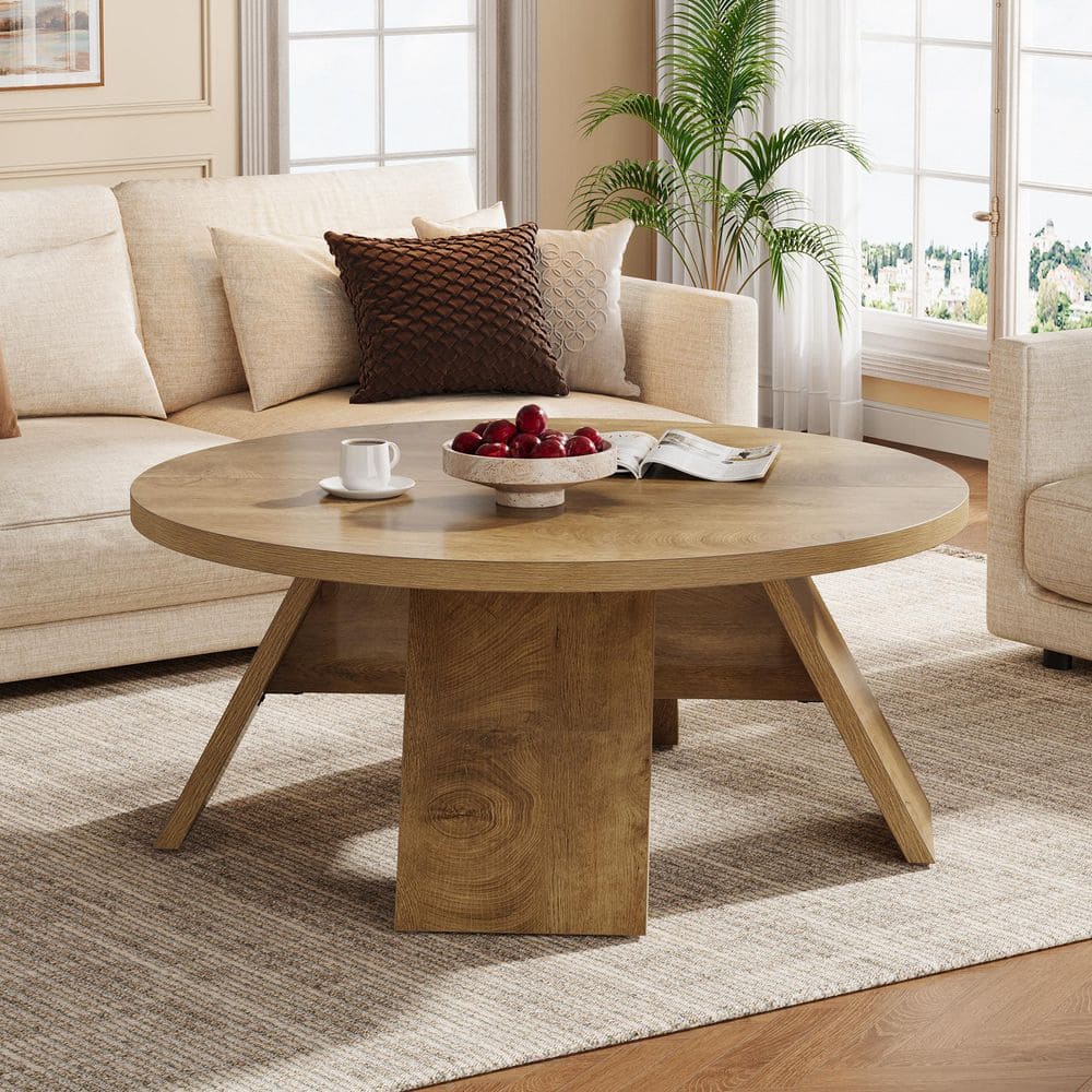 BYBLIGHT Allan 39.37 in. L x 39.37 in. W x 17.72 in. H Light Brown