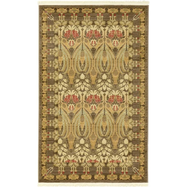 Unique Loom Edinburgh Carnation Brown 3' 3 x 5' 3 Area Rug