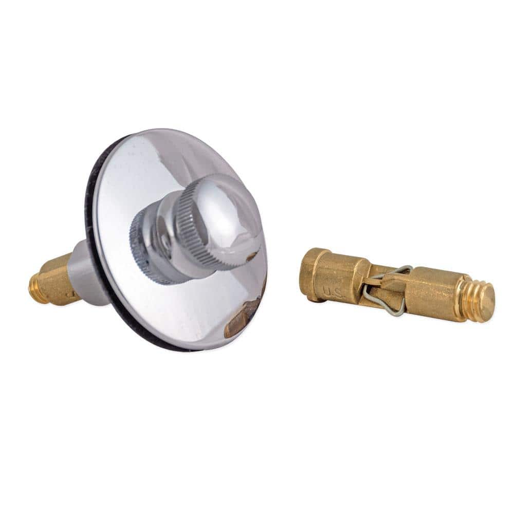 Chrome Plated Push/Pull Bathtub Drain Stopper with Brass Stem
