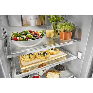 42 in. 25.1 cu. ft. Countertop Depth Side-by-Side Refrigerator in Stainless Steel with Under-Shelf Prep Zone