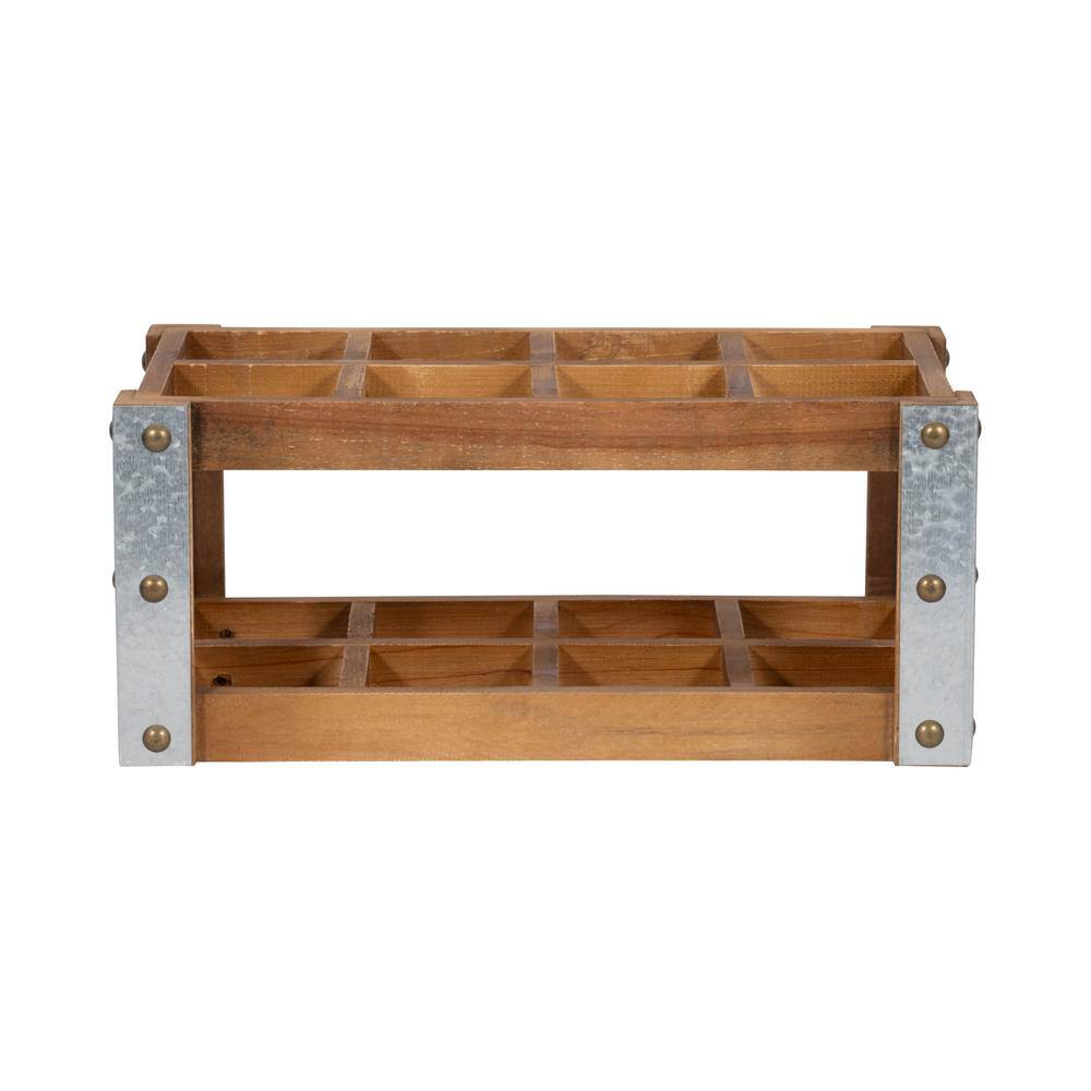 Brown 19 in. x 8 in. Wood Casual Home 8-Bottle Wine Holder price history on PriceWatchPro