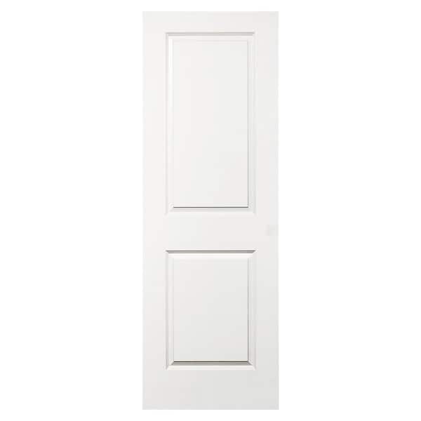 Steves & Sons 30 in. x 84 in. 2-Panel Square Top White Primed Classic Composite Smooth Solid Core Interior Barn Door Slab
