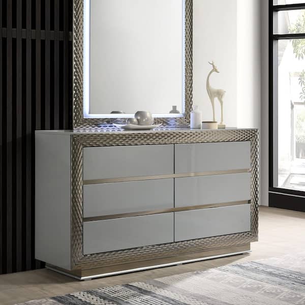 silver metal dresser New Classic Valentino Silver Dresser