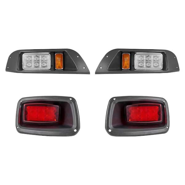 Golf Cart Light Kit, 12V, LED Headlight and Taillight Kit with Wiring Harness, Zip Ties, ABS Housing, 0.95 ft. Cable
