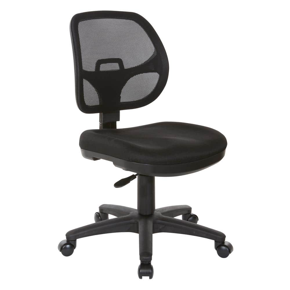 ErgoVenture 24" Black Mesh and Fabric Swivel Task Chair