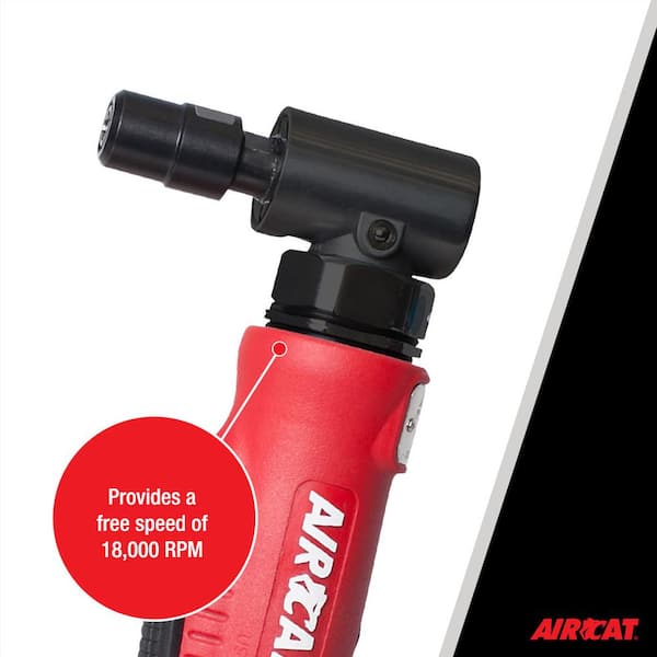 AIRCAT 6255 Professional Series Red Composite Angle Die Grinder With Angled - 2