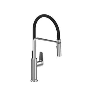Mythic Single Handle Pull Down Sprayer Kitchen Faucet with Gooseneck in Chrome