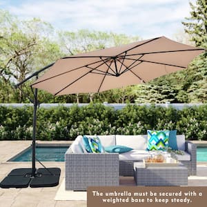 12 ft. Cantilever Outdoor Patio Umbrella in Champagne
