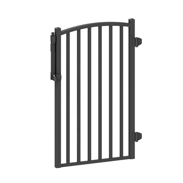 PEAK AquatinePLUS 3 ft. x 4 ft. Black Aluminum Fence Pool Gate