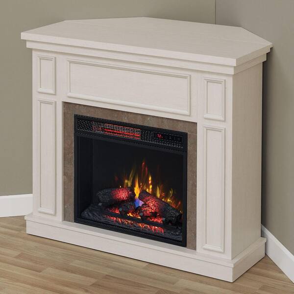 Home Decorators Collection Granville 43 in. Convertible Mantel Electric  Fireplace in Antique White with Faux Stone Surround 102990 - The Home Depot