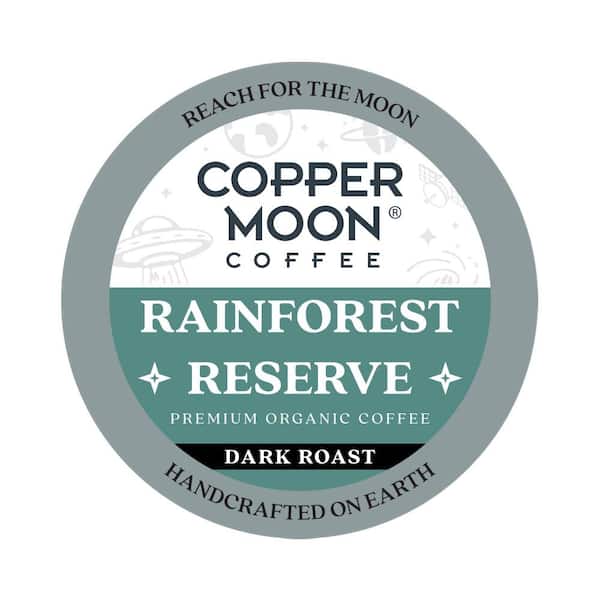 COPPER MOON Single Serve Coffee Pods for Keurig K-Cup Brewers, Rainforest Reserve Organic Blend, Dark Roast (72-Pack)
