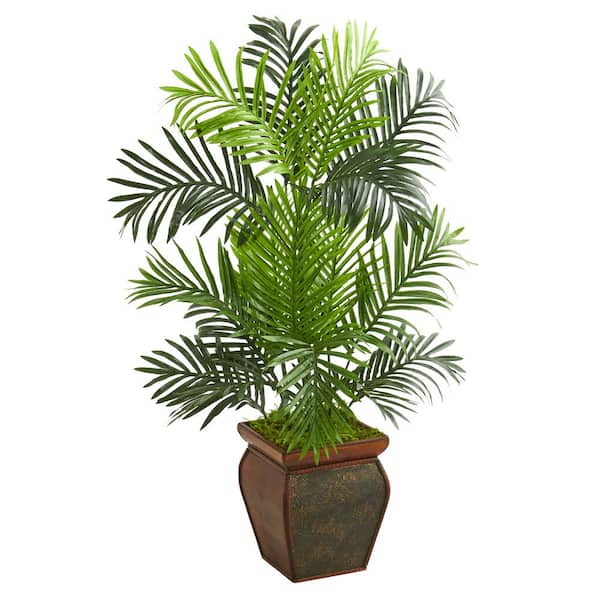 Nearly Natural Indoor 3 ft. Paradise Palm Artificial Tree in Decorative Planter