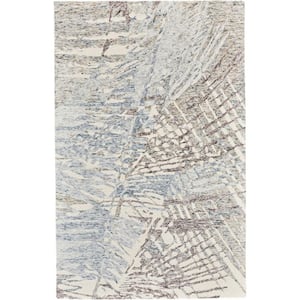 Blue and Ivory 2 ft. x 3 ft. Abstract Area Rug