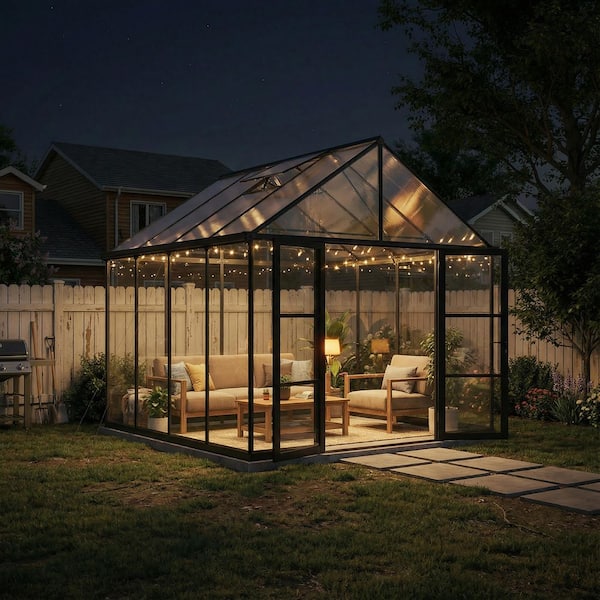 CANOPIA by PALRAM Aria 10 ft. x 10 ft. Black/Clear Garden Chalet