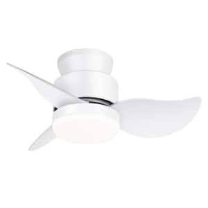 Tracy II 22 in. Integrated LED Indoor White Small Low Profile Ceiling Fan with Light and Remote Control Included