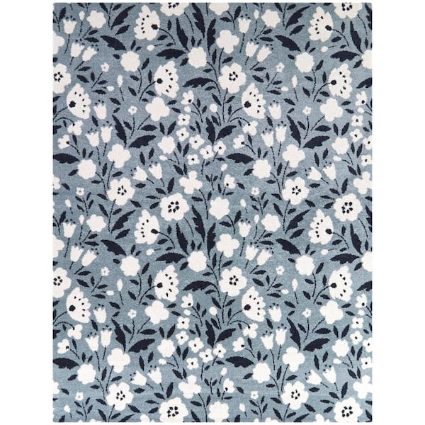 BALTA Kelsey Blue 8 ft. x 10 ft. Floral Area Rug