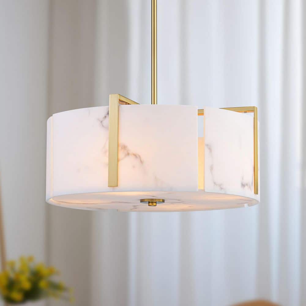 Gold Faux Alabaster Pendant Light with Adjustable Rod, Modern E26 Hanging Ceiling Fixture for Dining Room,Kitchen Island price history on PriceWatchPro