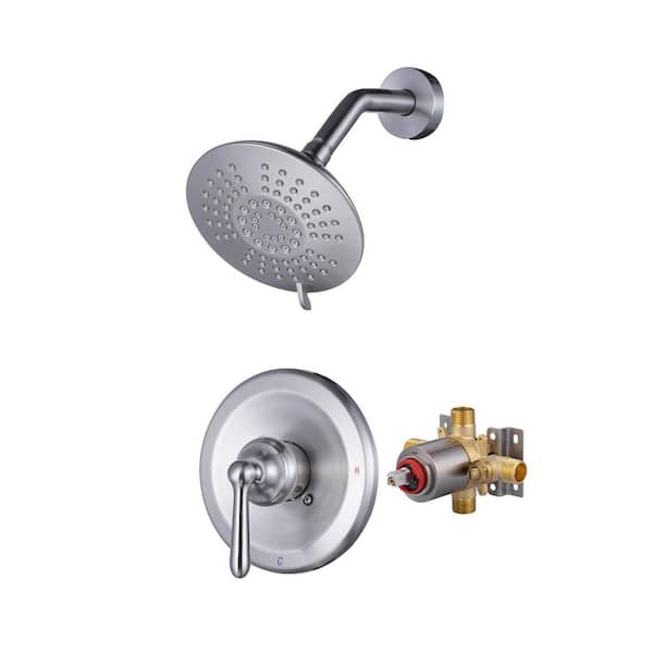 IVIGA Single Handle 5-Spray Shower Faucet 1.8 GPM with Brass Pressure Balance Rough-in. Valve Included in Brushed Nickel