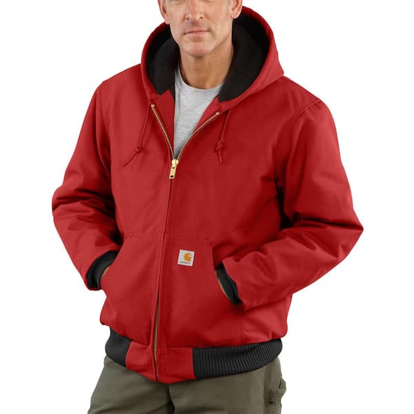 Carhartt Men's 3 XLT Red Cotton Quilted Flannel Lined Duck Active Jacket