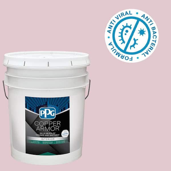 COPPER ARMOR 5 gal. PPG1048-3 Rose Cloud Semi-Gloss Antiviral and Antibacterial Interior Paint with Primer
