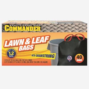 Commander 20 Gal. to 30 Gal. 1.0 Mil Black Drawstring Trash Bags 30 in. x  33 in. Pack of 16 for Home, Kitchen and Office ULR-30G-DS-16C - The Home  Depot
