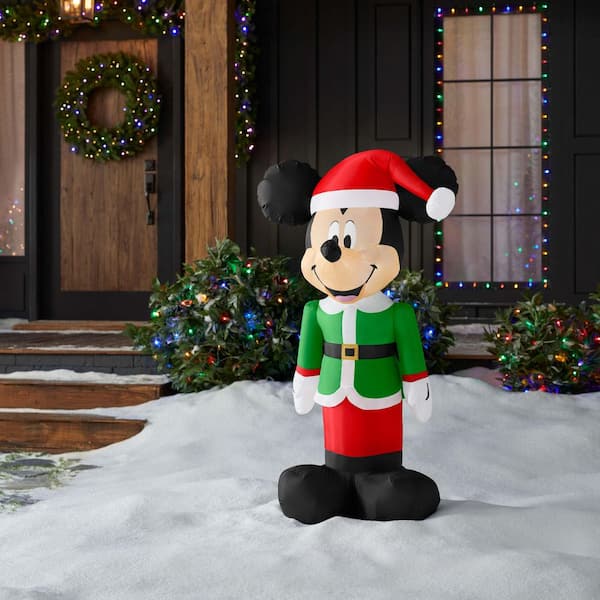 3.5 ft LED Mickey Santa Airblown Inflatable
