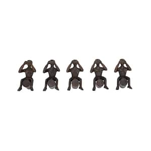 7 in. Contemporary Man on Log Bronze Sculptures (Set of 5)