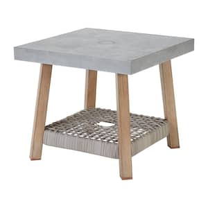 Beachside Square Steel Outdoor Patio Side Table with Tile Top