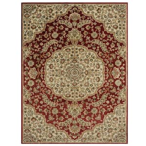 Royalty Medallion Red/Ivory 8 ft. x 10 ft. Indoor Area Rug