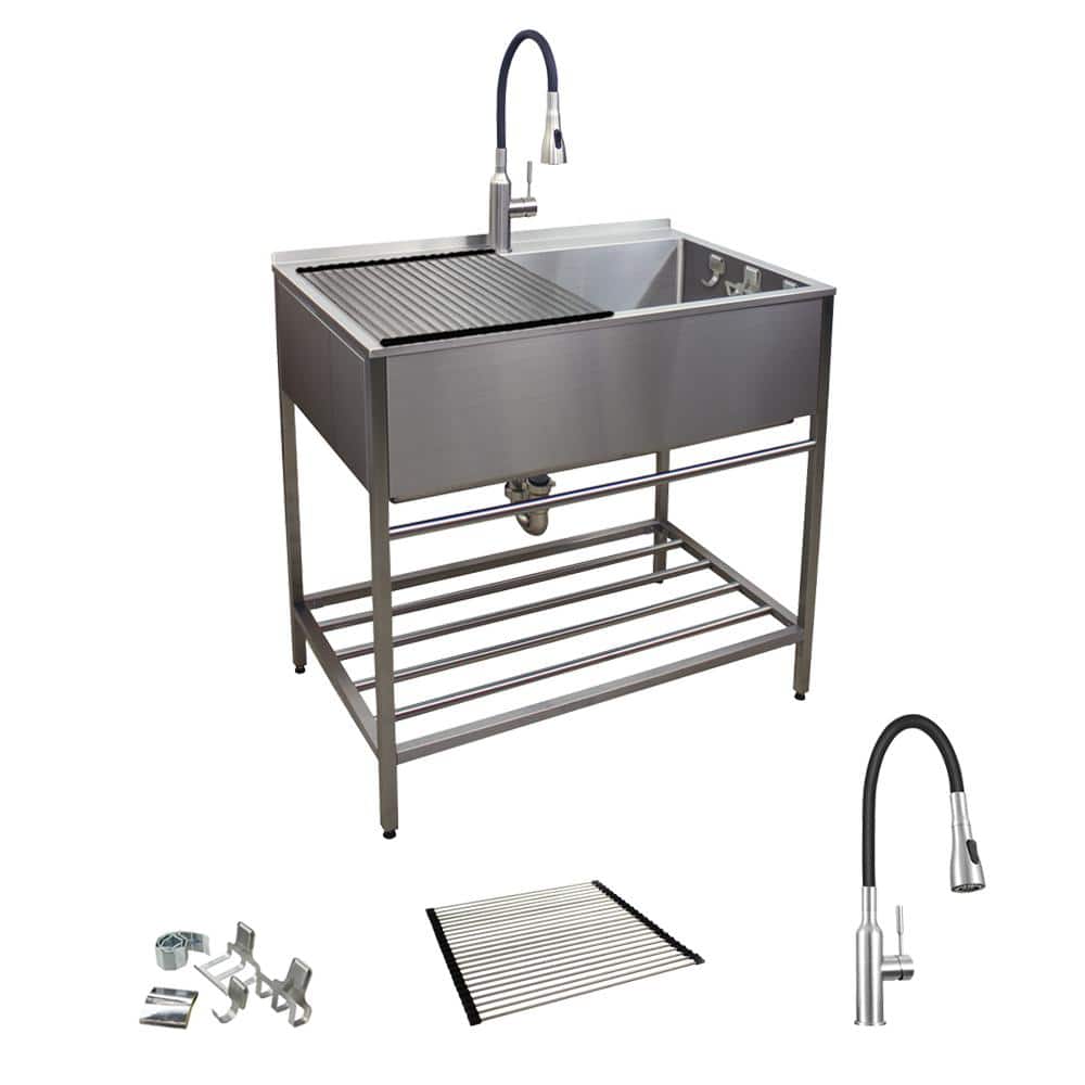 36'' Stainless Steel Freestanding Farmhouse Laundry Sink