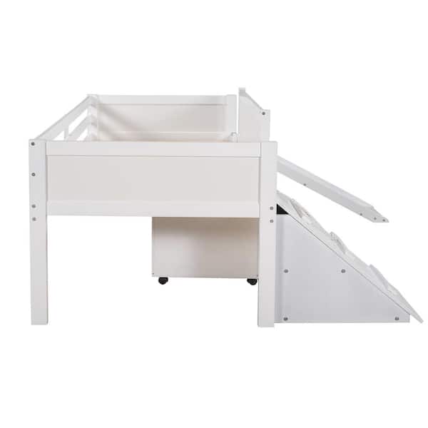 JASMODER 81.6 in. W White Twin Frame Platform Bed