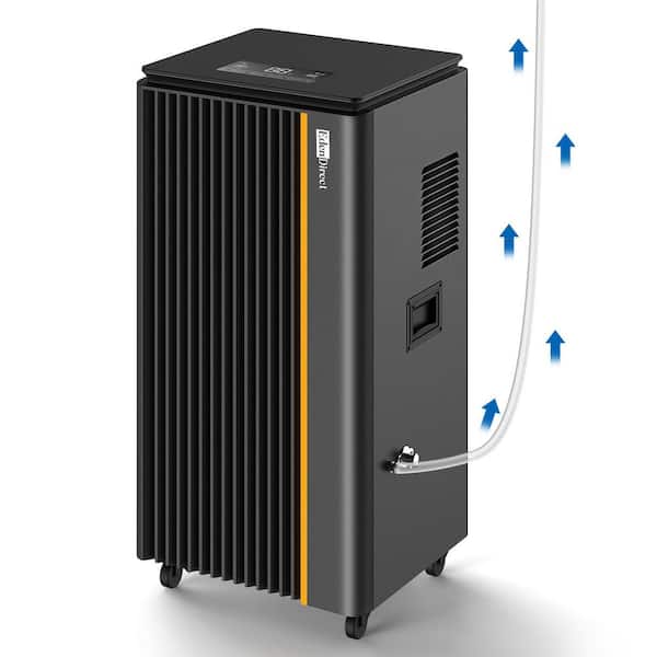 190 pt. 8,500 sq. ft. Bucketless Commercial Dehumidifier in Black, for Basement with Pump, Power Off Memory-Auto Start