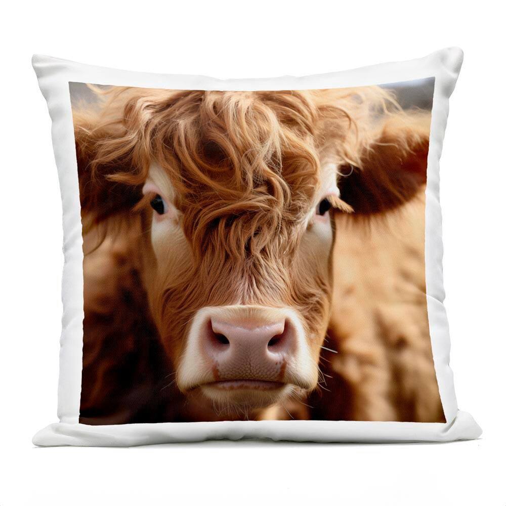 Close Up Furry Cow Portrait Brown Square Outdoor Throw Pillow price history on PriceWatchPro