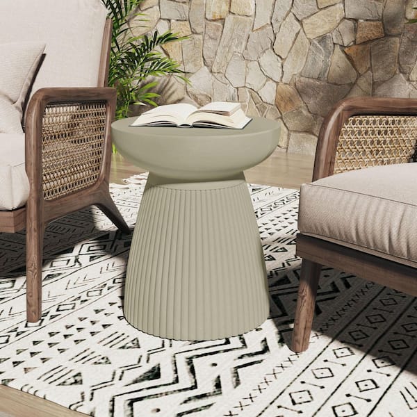 CHRISTOPHER KNIGHT HOME Urta Sand Concrete Patio Outdoor Side table, MGO
