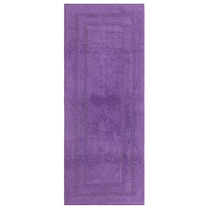 Cotton Reversible Fiesta Grape 24 in. x 60 in. Purple Cotton Machine Washable Runner Bath Mat