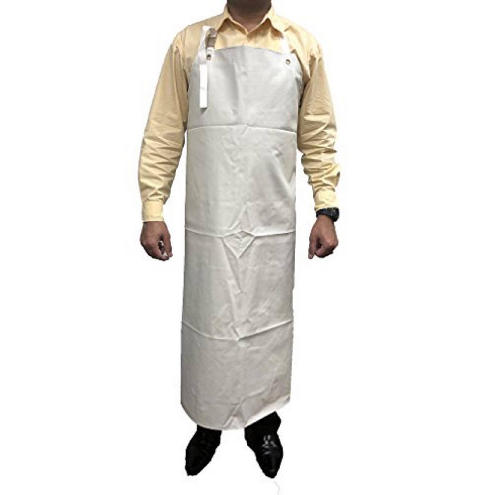 Safe Handler White Heavy Duty Nitrile Industrial Bib Apron Chemical and