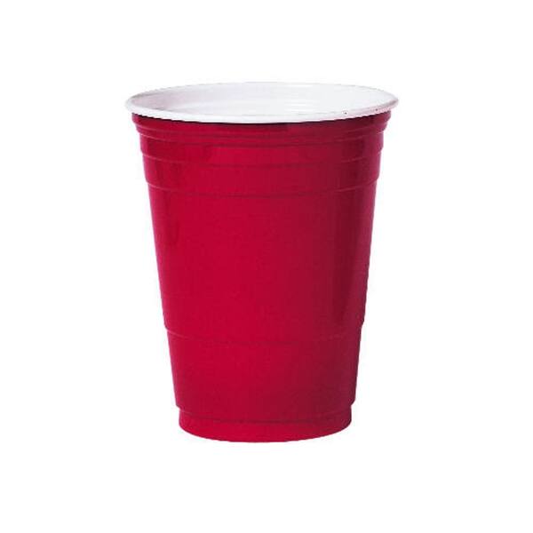SOLO Plastic Party Cold Drink Cups, 16 oz., Red, 1000 Per Case