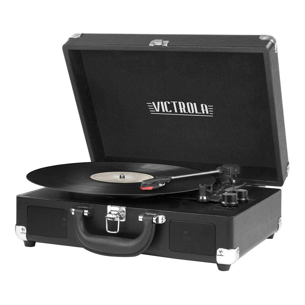 Victrola 3-Speed Suitcase Turntable with Bluetooth in Black -  VSC-550BT-BK