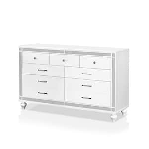 Alcorn 9-Drawer White Dresser (38.25 in. H x 62 in. W X 18 in. D)