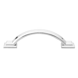 3 in. Center-to-Center Polished Chrome Arched Square Cabinet Pull (10-Pack)