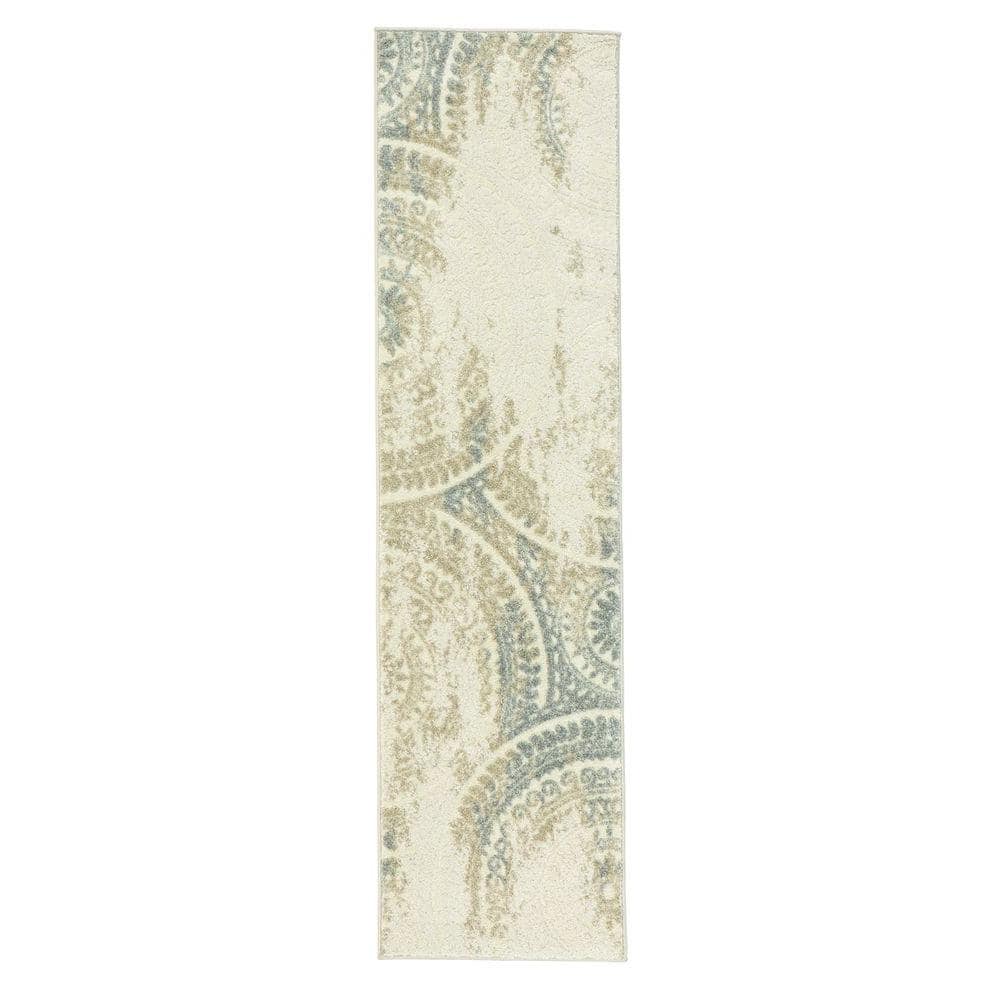 Home Decorators Collection Spiral Medallion Ivory 2 ft. x 7 ft. Runner ...