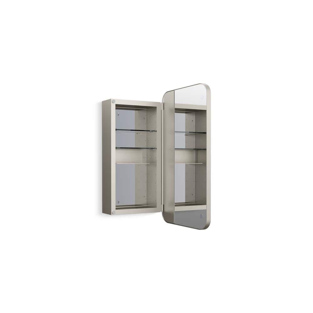 Verdera Brushed Nickel Rectangular Framed Medicine Cabinet with Mirror