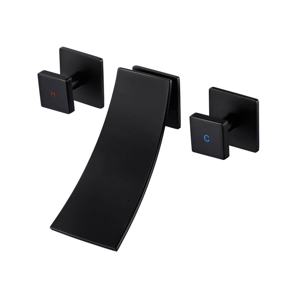 2-Handle Wall Mounted Waterfall Bathroom Faucet in Matte Black price history on PriceWatchPro